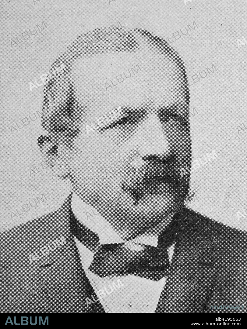 Richard Eduard Koch, From 1908 by Koch, born 15 September 1834; Died 15 October 1910, was from 1890 to 1908 president of the Reichsbank, reproduction of a photo from the year 1895, digital improved.