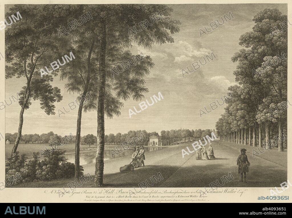 W WOOLLETT. A view of the Great Room at Hall Barn near Beaconsfield, Buckinghamshire . View of the Great Room ... at Hall Barn. 1760. Source: Maps K.Top.8.13.2.b. Language: English and French.