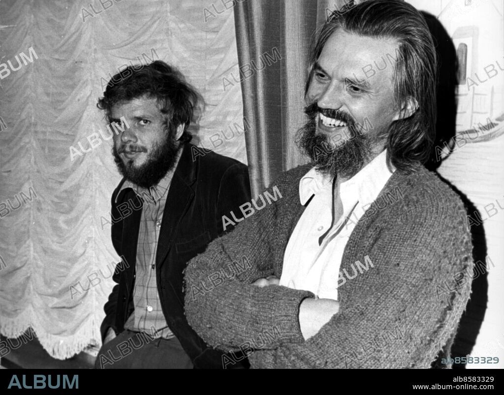 Stellan Olsson tv och Per Oscarsson berättar om filmen Oss emellan. Stellan Olsson regissör sit 1968. Per Oscarsson skådespelare sit 1968. Foto: Sydsvenskan / IBL Bildbyrå.