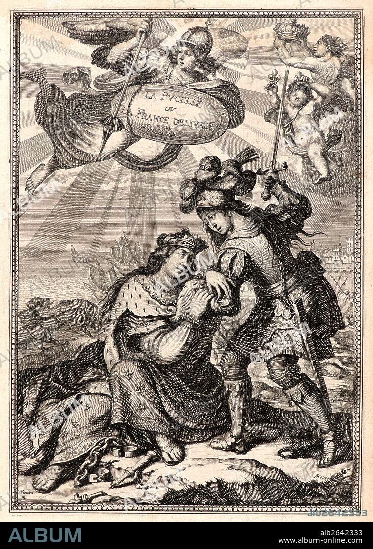 Abraham Bosse (French, 1602-1676) after Claude Vignon (French, 1593 - 1670). Title page for Joan of Arc, or France Liberated (La Pucelle ou La France delivrée), ca. 1657. From Joan of Arc, or France Liberated (La Pucelle ou La France delivrée). Engraving on laid paper. Plate: 260 mm x 182 mm (10.24 in. x 7.17 in.).