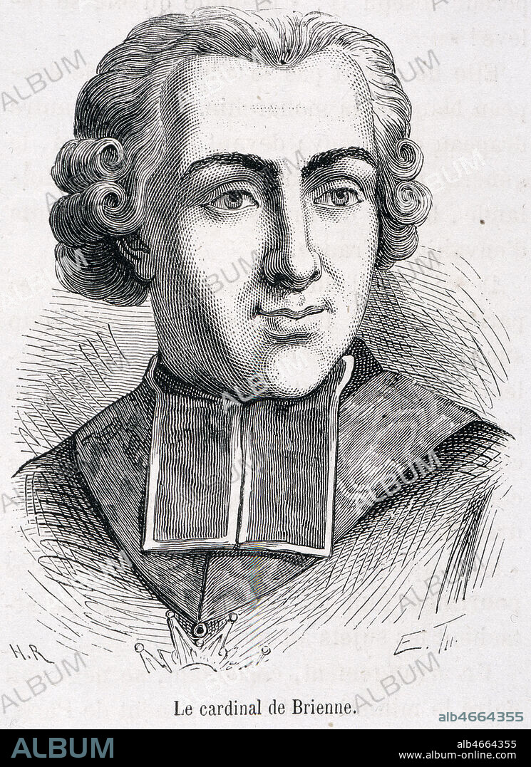 'Le cardinal de Brienne', portrait d'Etienne Charles de LOMENIE DE BRIENNE (1727-1794), gravure in Histoire de France par Henri MARTIN. Credit : Collection Grob/KHARBINE-TAPABOR.