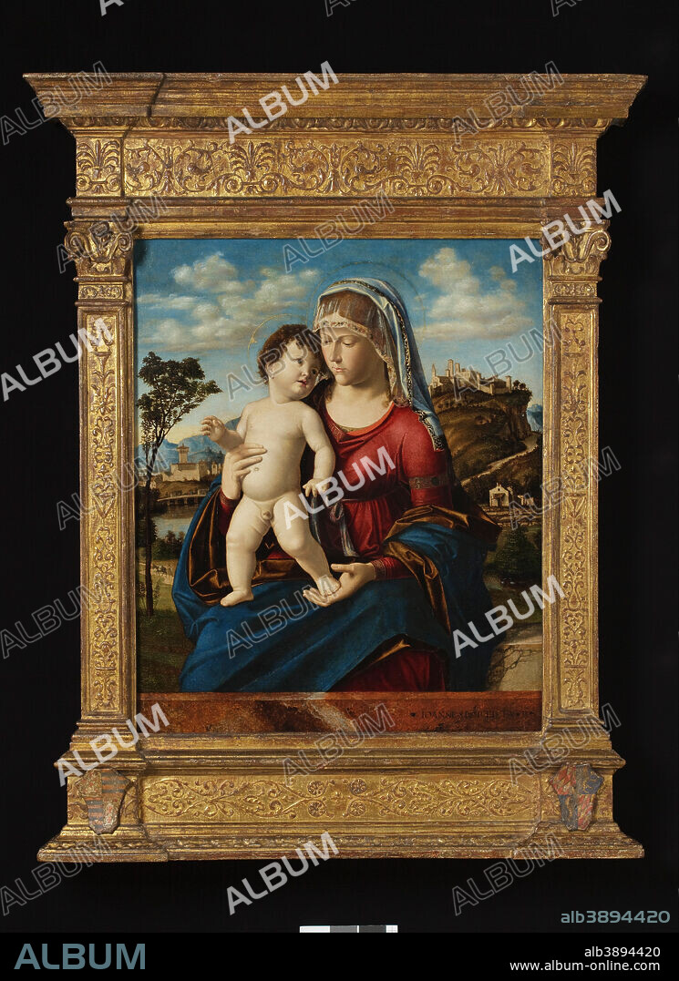 CIMA DA CONEGLIANO. Madonna and Child in a Landscape. Date/Period: 1496 - 1499. Painting. Oil on panel. Height: 1,098.60 mm (43.25 in); Width: 876.30 mm (34.50 in).