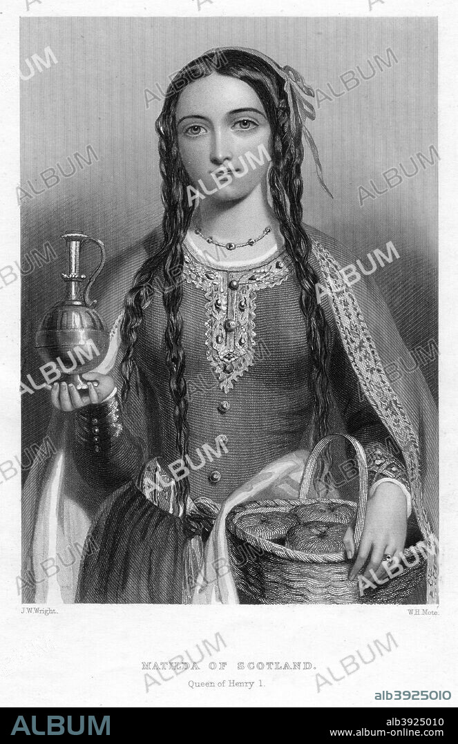 Matilda of Scotland, Queen of Henry I, (c1850s). Matilda (1080-1118), daughter of Malcolm III of Scotland, married Henry I of England in 1100.