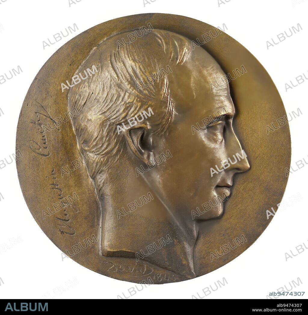 Portrait of Augustin-Louis Cauchy (1789-1857), mathematician, David d'Angers, Pierre-Jean, Sculptor, Thiébaut Frères, Founder, Array, Sculpture, Medallion (sculpture), Dimensions - Work: Diameter: 17.2 cm.
