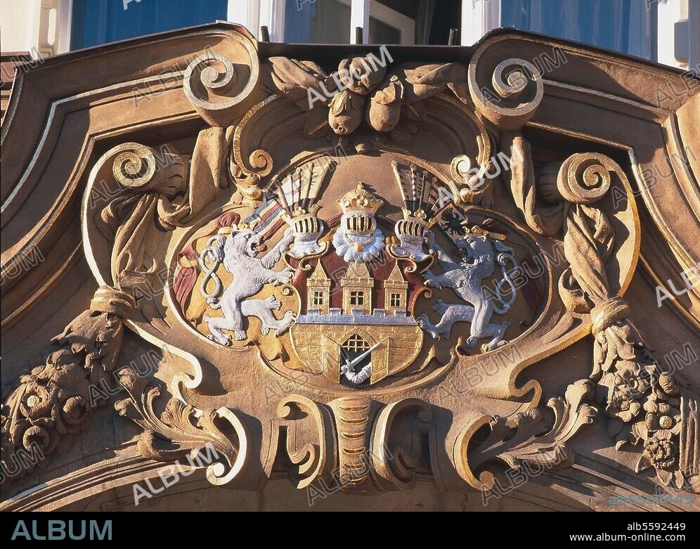 Prag - Praha (Tschechien). Wappen der Stadt Foto, undat. (1995?). (Bildquelle ohne nähere Angaben).