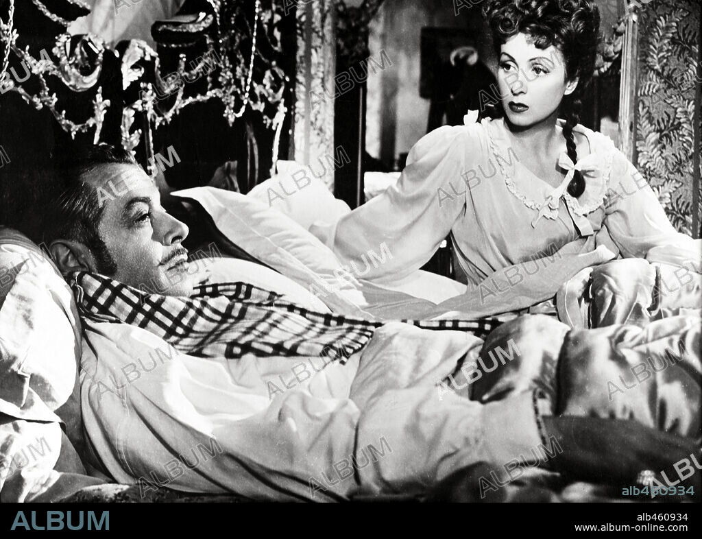 DANIELLE DARRIEUX and FERNAND GRAVEY in ROUNDABOUT, 1950 (LA RONDE), directed by MAX OPHÜLS. Copyright SACHA GORDINE PRODS.