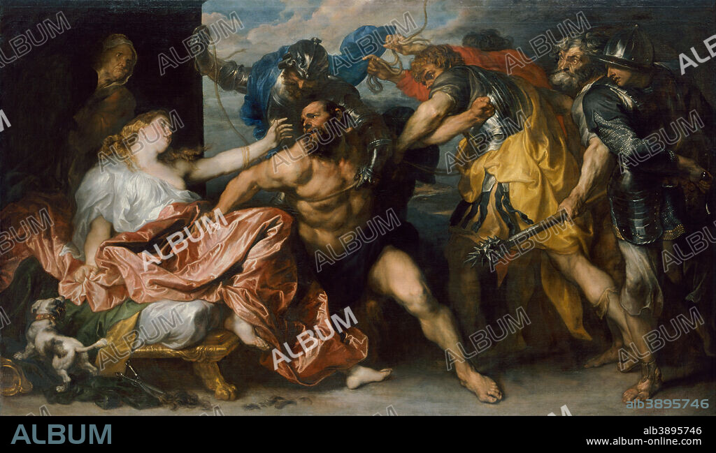 ANTON VAN DYCK. Samson and Delilah. Date/Period: 1628 - 1630. Painting. Oil on canvas. Height: 1,460 mm (57.48 in); Width: 2,540 mm (100 in).