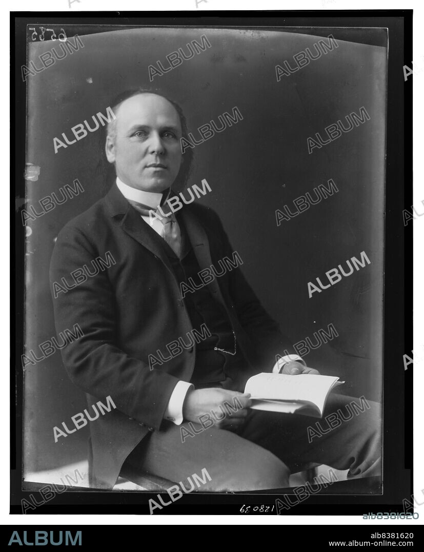 FRANCES BENJAMIN JOHNSTON. Howard Pyle, three-quarter length portrait, seated, facing slightly right, c1897.  [Artist and author].