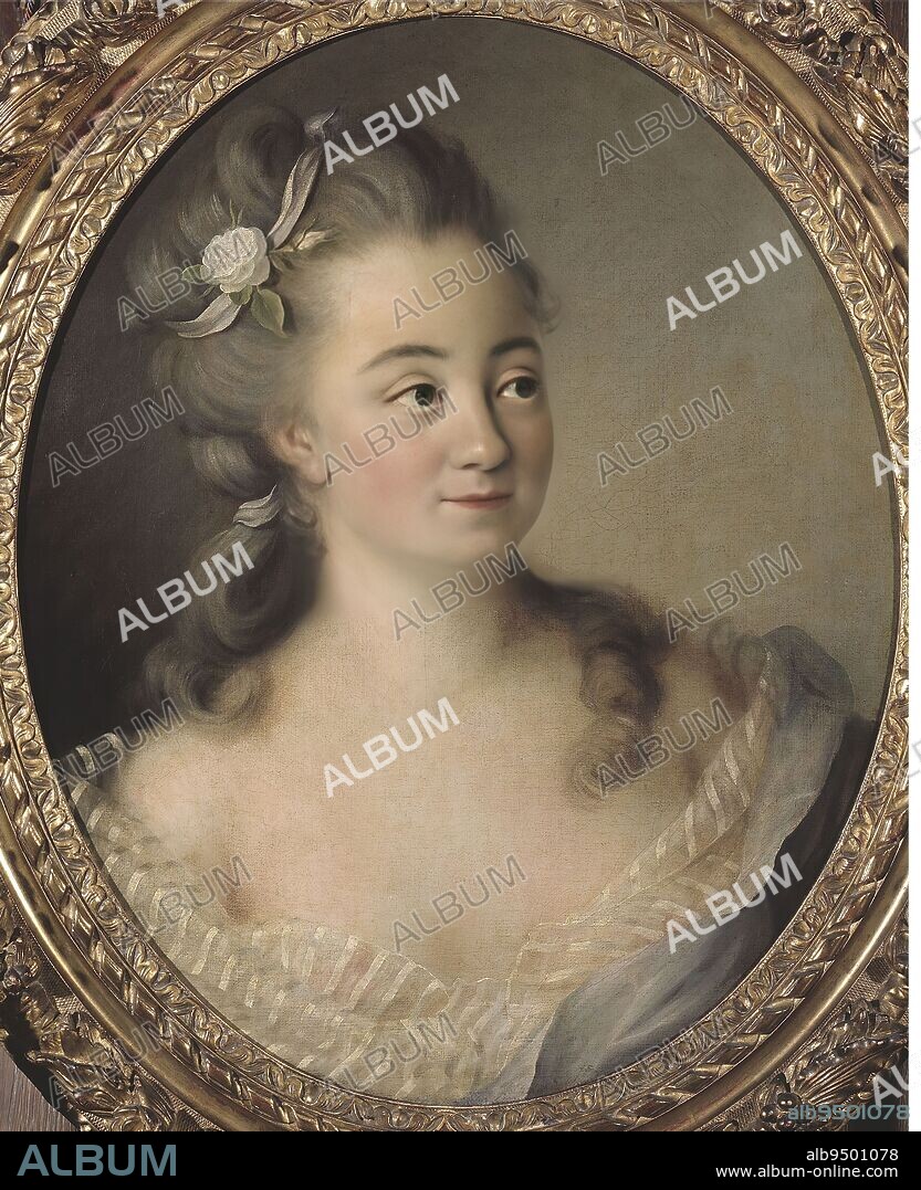 Presumed portrait of Madame Dugazon, actress of the Comédie-Italienne, French School, Painter, Drouais, François-Hubert, Painter, 18th century, Cognacq-Jay Museum, 18th century taste, Cognacq-Jay Museum, Level 2, Room 8, Painting, Dimensions - Work: Height: 56.5 cm, Width: 45.5 cm.