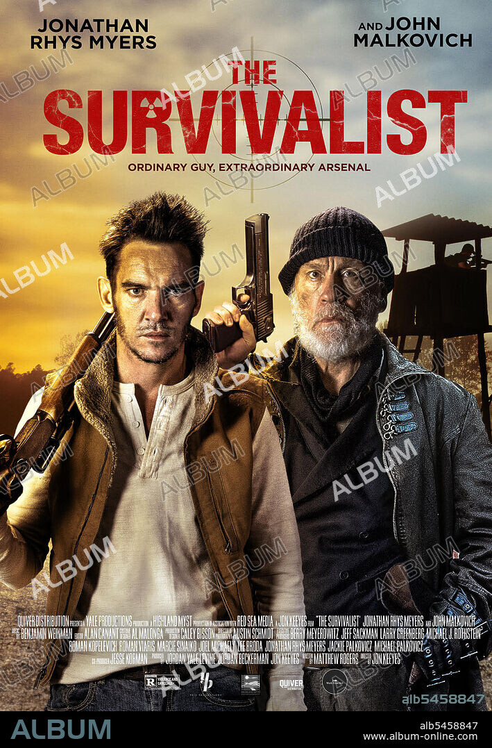 JOHN MALKOVICH y JONATHAN RHYS MEYERS en EL SUPERVIVIENTE, 2021 (THE SURVIVALIST). Copyright LB Entertainment.