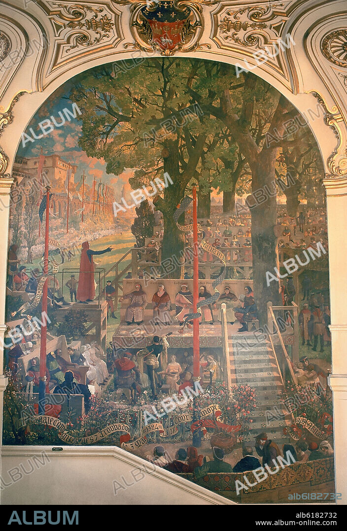 JEAN-PAUL LAURENS. JUEGOS FLORALES - 1912-1914 - FRESCO.