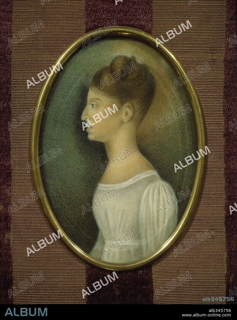 Portrait of Emilia Chopin (1812-1827), younger sister of composer Frederic Chopin (1810-1849), Miniature.