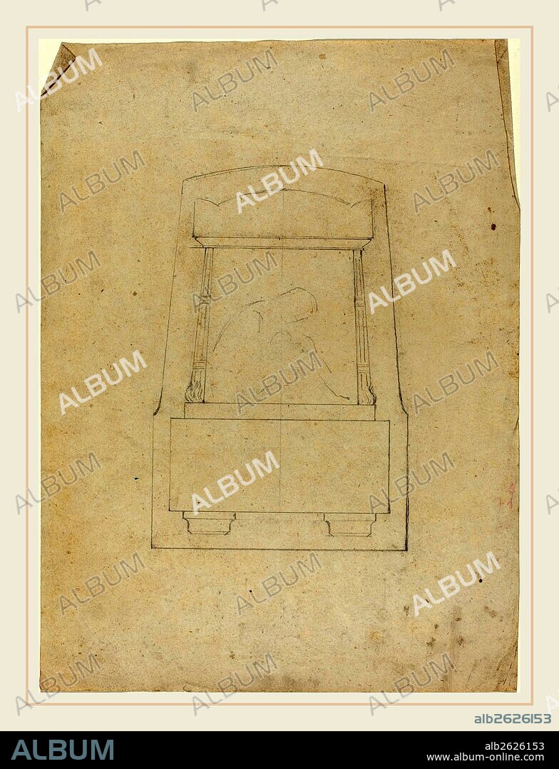 John Flaxman, British (1755-1826), Design for a Monument, graphite.