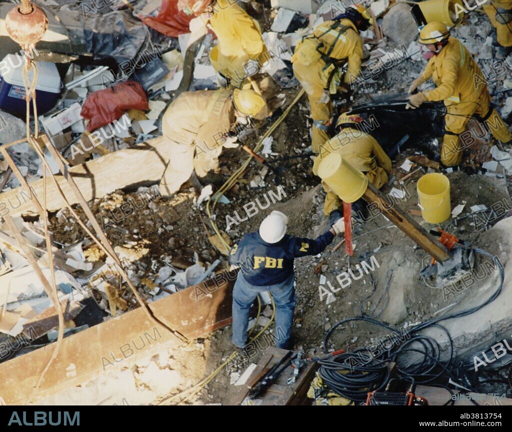 FBI Search Debris, Oklahoma City Bombing, 1995