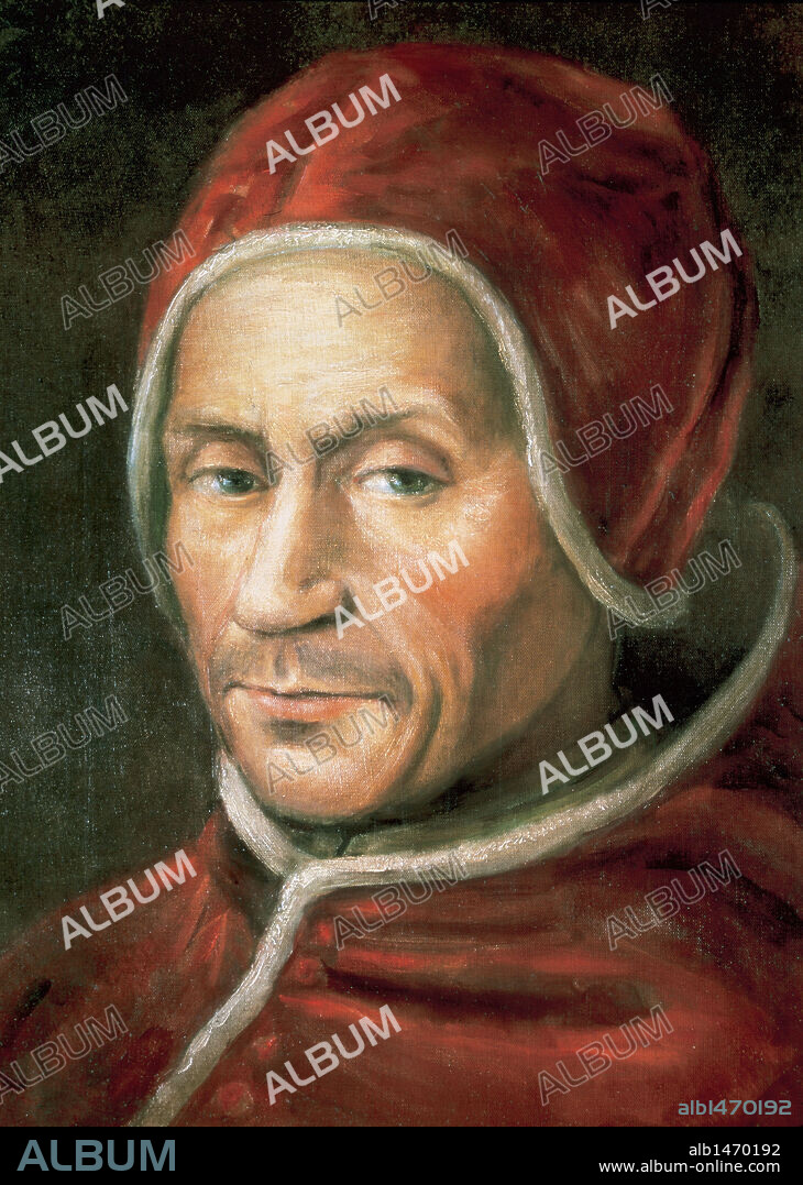 ADRIANO VI (Utrech,1459-Roma,1523). Papa holandés (1522-1523), de nombre Adrian Florisz. Elegido papa a la muerte de León X, preparó la reforma de la Curia. Mantuvo un política favorable al emperador Carlos V. Copia retrato del original de Jan Van Scorel. Palacio Episcopal. Tortosa. Cataluña.