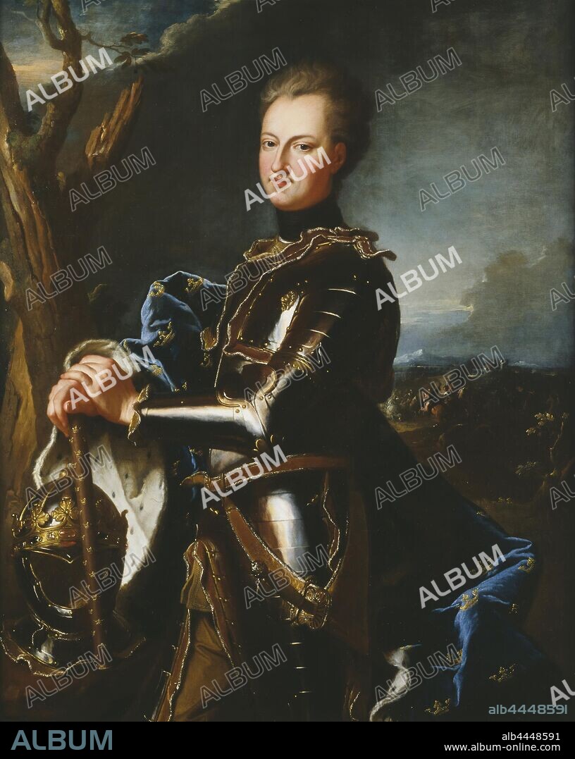 Workshop of Hyacinthe Rigaud, (1659-1743), Charles XII (1682-1718), Oil on canvas, Height: 142 cm (55.9), Width: 117 cm (46).