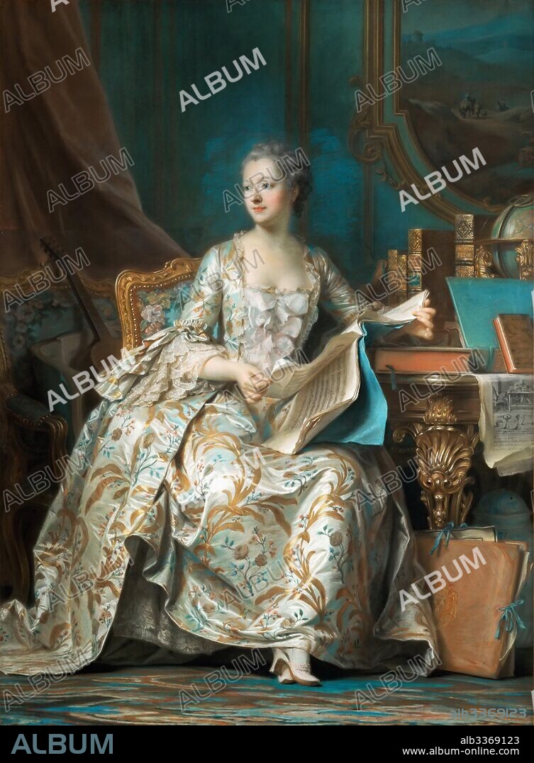 MAURICE QUENTIN DE LA TOUR. Portrait of the Marquise de Pompadour (1721-1764).