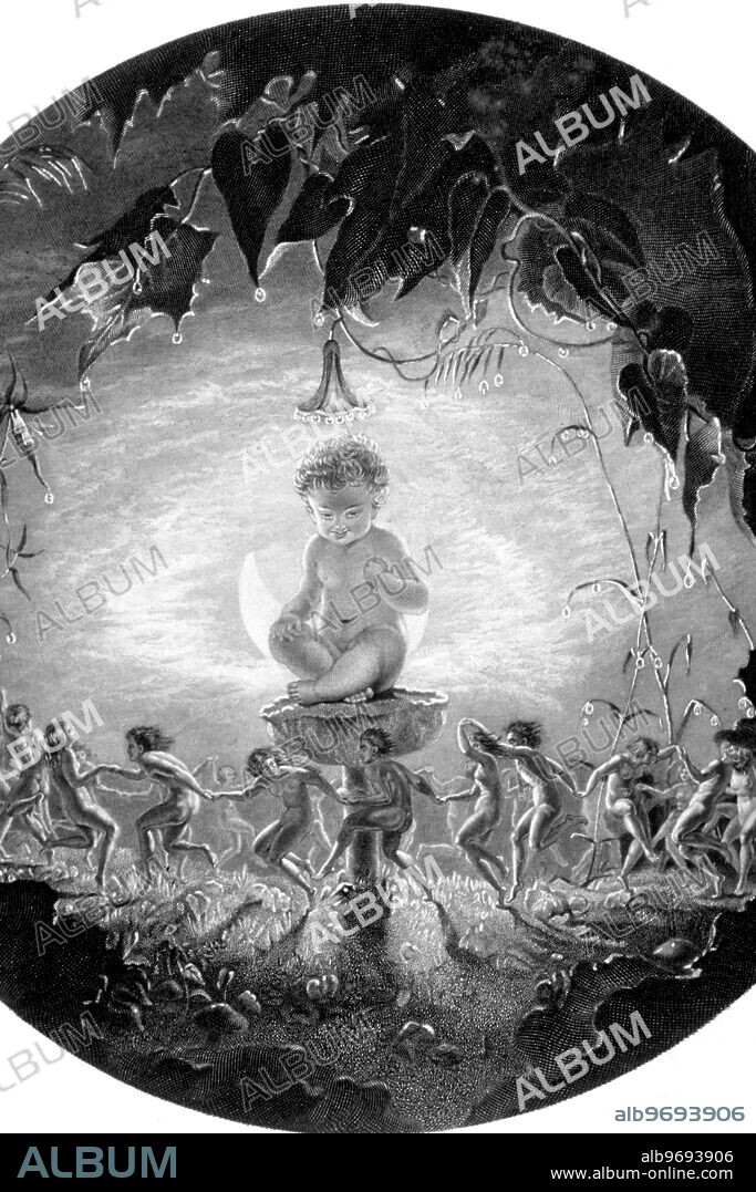 Puck and the Fairies - engraving by W. M. Lizards, after the painting by Richard Dadd - From the Art Journal 1864. - ©TopFoto/CW.