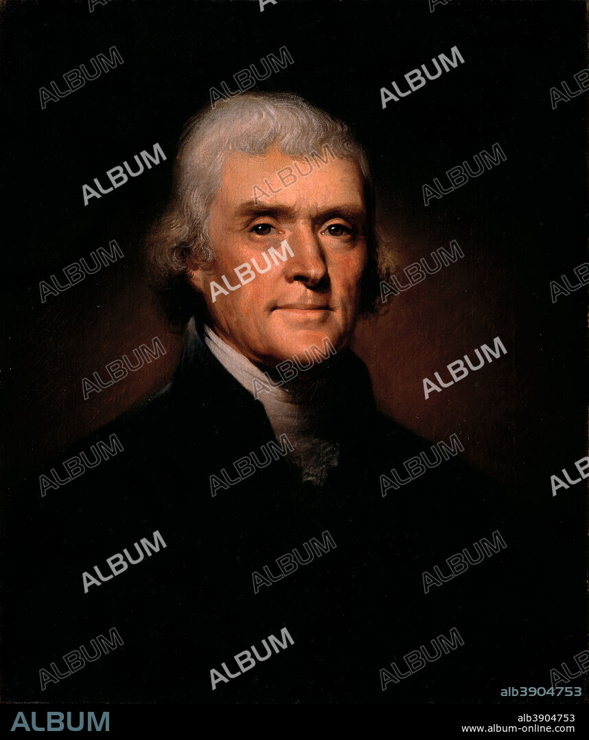 REMBRANDT PEALE. Thomas Jefferson. Date/Period: 1800. Painting. Oil on canvas Oil on canvas. Height: 587.50 mm (23.13 in); Width: 488.95 mm (19.25 in).