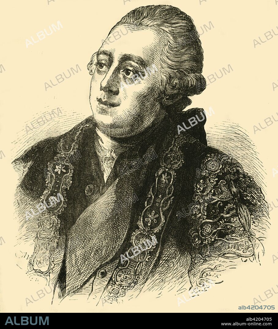 'Lord North', (1881). Frederick North, 2nd Earl of Guilford (1732-1792), was Prime Minister of Great Britain. North formed a government in 1770 but resigned on March 27 1782, after a vote of no confidence resulting from the British defeat at Yorktown in America the year before. He is supposed to have cried, Oh God! It's all over! It's all over! From Old and New London: A Narrative of Its History, Its People, and Its Places. Westminster and the Western Suburbs, by Edward Walford, Vol. III. [Cassell, Petter, Galpin & Co., London, Paris & New York, 1881].