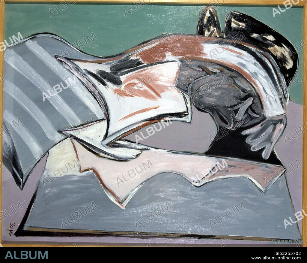 BARJOLA , JUAN. PINTOR ESPAÑOL. 1919 -. " PINTURA " OLEO SOBRE LIENZO.