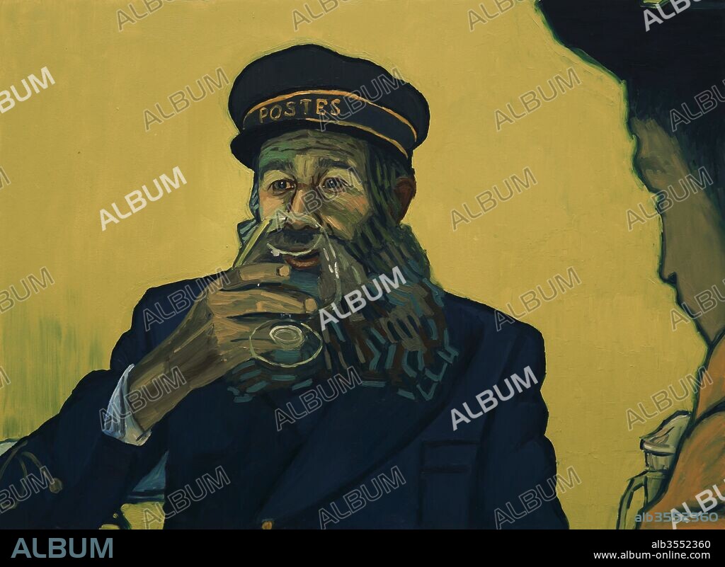 VINCENT VAN GOGH and CHRIS O'DOWD. CHRIS O'DOWD in LOVING VINCENT, 2017, directed by DOROTA KOBIELA and HUGH WELCHMAN. Copyright Trademark Films / Silver Reel / Odra Film / Centrum Technolo.