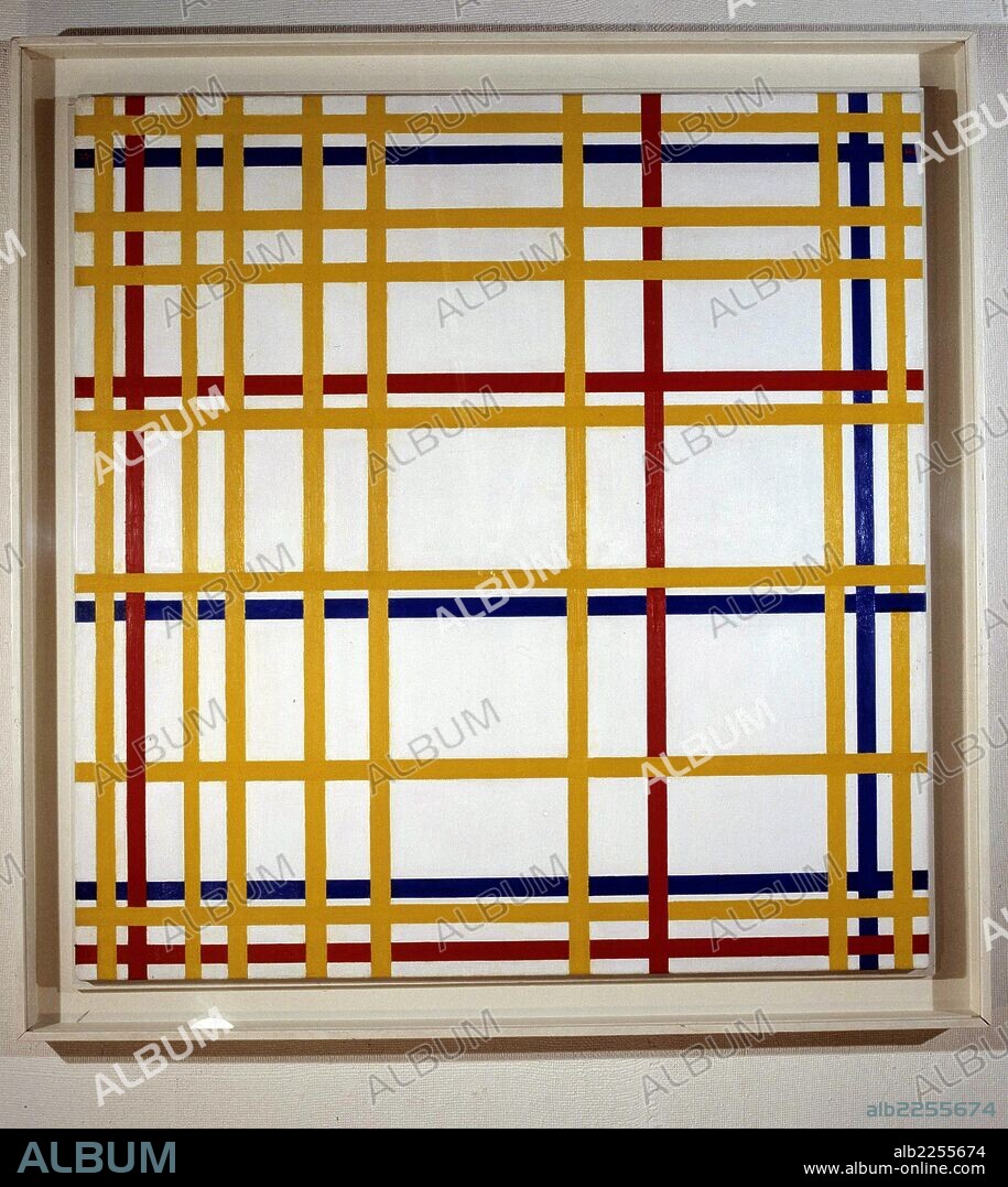 MONDRIAN , PIET. PIETER CORNELIS MONDRIAN. PINTOR HOLANDES. 1872 - 1944. " COMPOSICION 1925 ". GALERIE SIDNEY JANIS. NUEVA YORK.