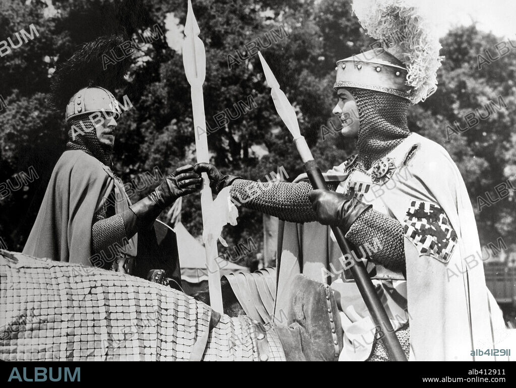 JOHN DEREK en EL TEMIBLE ROBIN HOOD (ROGUES OF SHERWOOD FOREST, 1950), dirigida por GORDON DOUGLAS. Copyright COLUMBIA PICTURES.