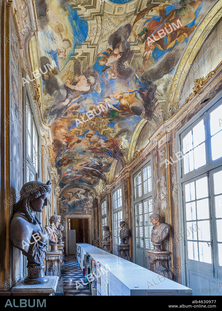 Genoa, Palazzo Balbi Senarega,: the Loggia with frescoes "Olympian Divinities" and "The Rape of Proserpina" by Valerio Castello e Andrea Sighizzi.. World Heritage UNESCO.