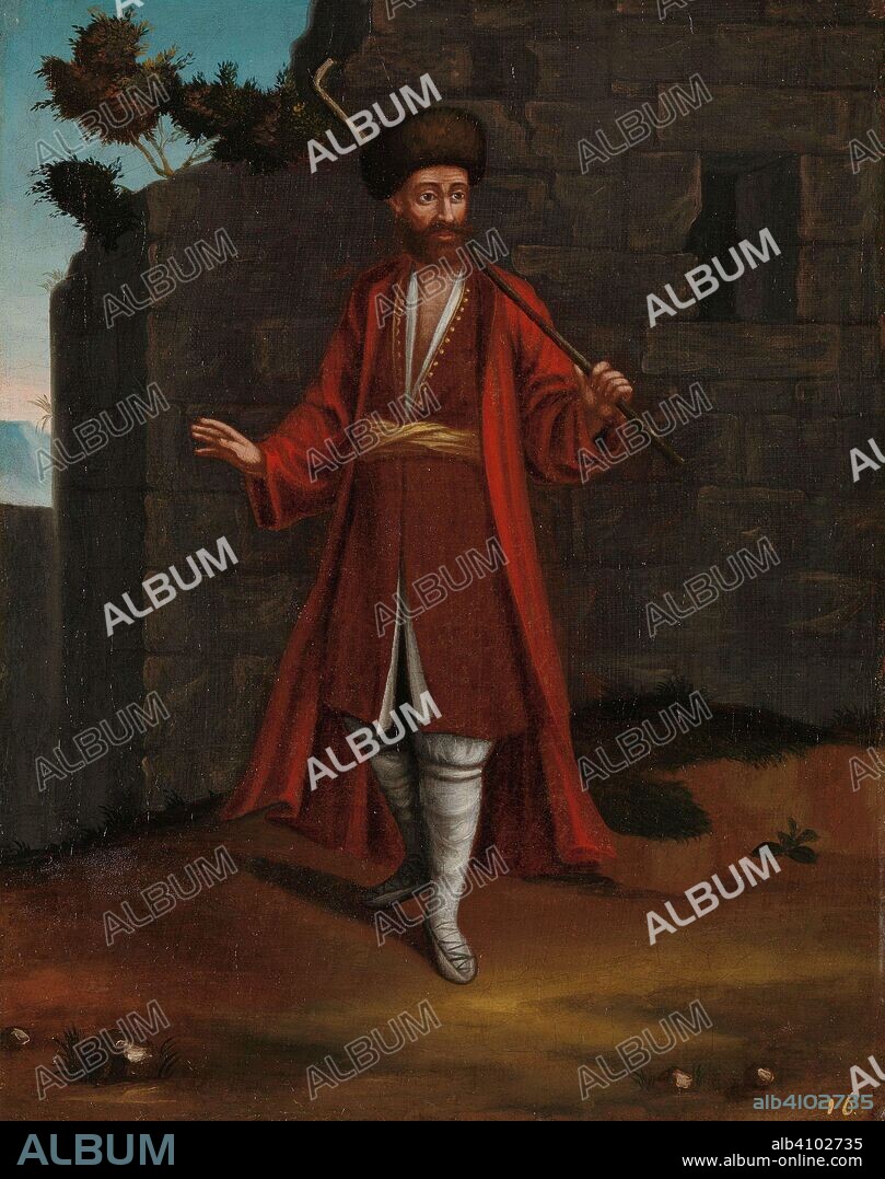 JEAN BAPTISTE VANMOUR (WORKSHOP OF). Man from the Bulgarian Coast. Dating: 1700 - 1737. Place: Istanbul. Measurements: h 39 cm × w 31 cm.