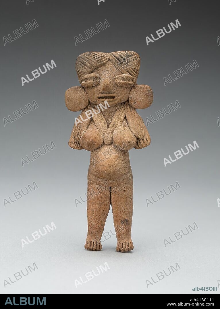 CHUPICUARO. Female Figure. Chupícuaro; Guanajuato or Michoacán, Mexico. Date: 500 BC-300 BC. Dimensions: 12.1 x 5.1 cm (4 3/4 x 2 in.). Ceramic and pigment. Origin: Mexico.