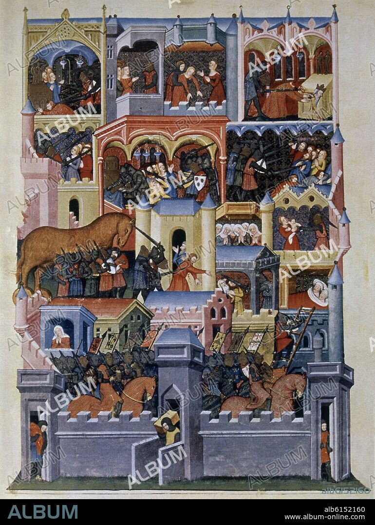 EL CABALLO DE TROYA - MINIATURA 1390-1410.