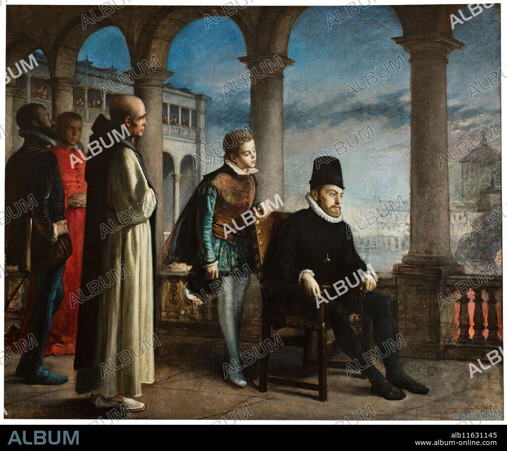 Domingo Valdivieso y Henarejos / 'Felipe II presidiendo un Auto de Fe'. 1871. Óleo sobre lienzo, 193 x 222 cm.