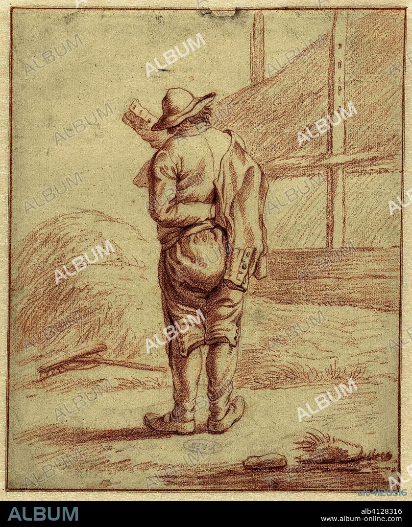Standing farmer, from behind. Draughtsman: anonymous. Draughtsman: Arnoldus Johannes Eymer (rejected attribution). Dating: c. 1800 - c. 1900. Measurements: h 223 mm × w 181 mm.