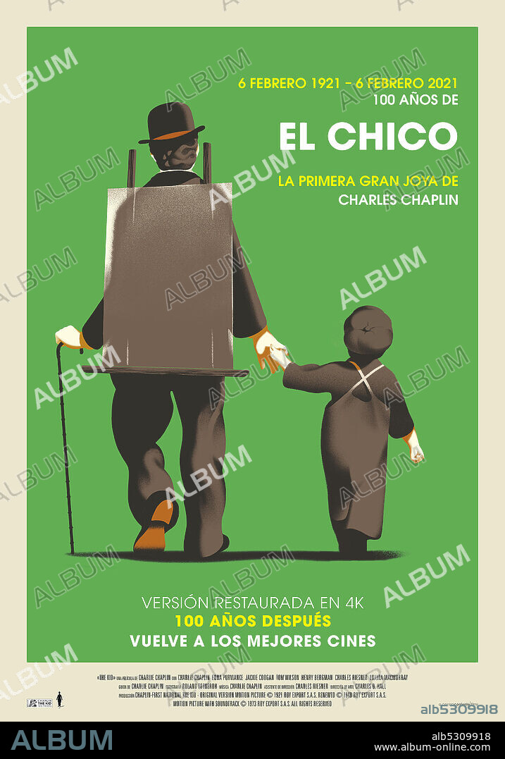 Affiche de THE KID, 1921, réalisé par CHARLES CHAPLIN. Copyright FIRST NATIONAL.