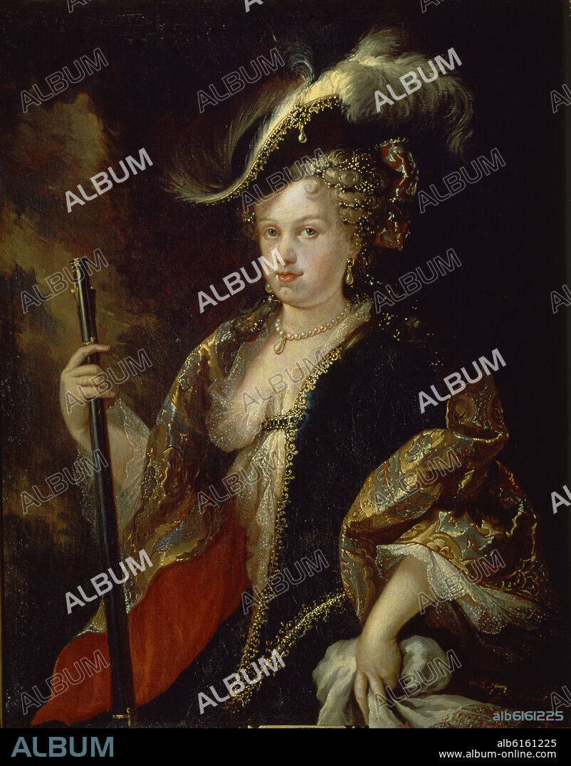 JACINTO MELENDEZ MIGUEL (1679-1731). Portrait of Maria Luisa Gabriela of Savoy (1688-1714) first wife of Philip V - 18th century - oil on canvas - Spanish Baroque.