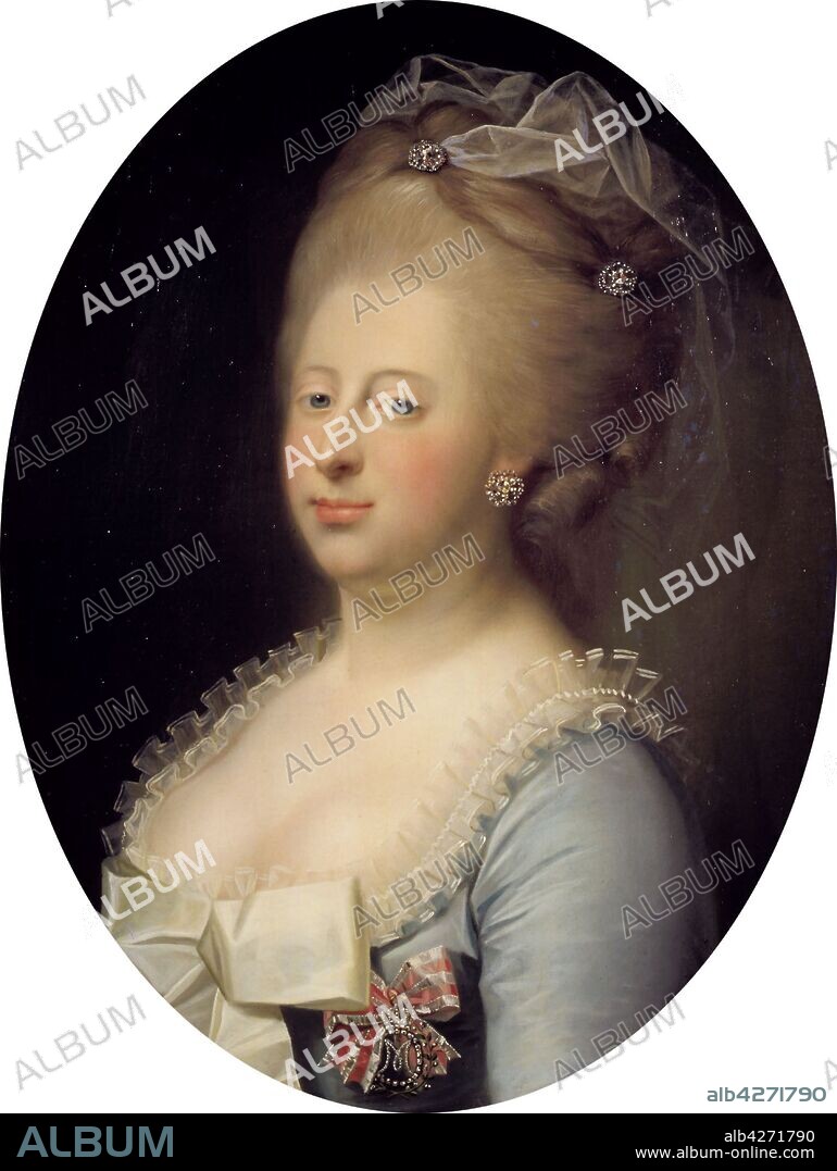 JENS JUEL. Portrait of Caroline Matilda of Great Britain (1751-1775), Queen of Denmark.