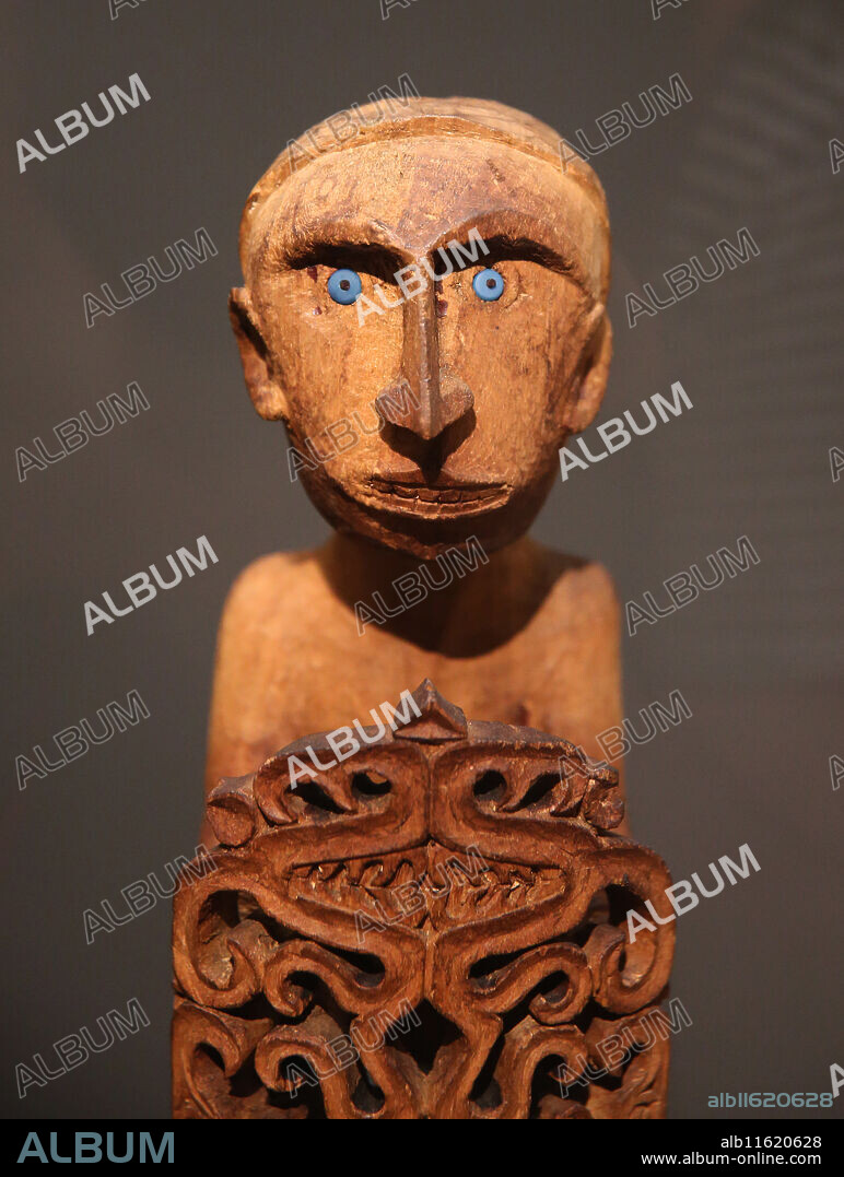 Korwar. A helper from the spirit world. Bay (West Papua). Before 1865. Wood, glass. Exposition The Human Image. Organised by British Museum and "La Caixa" Foundation. Barcelona. Spain.