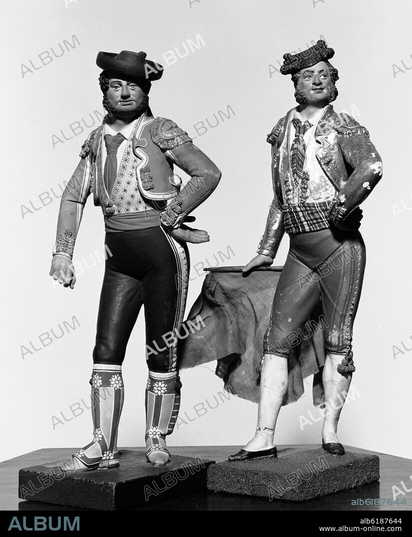 JOSE CUBERO GABARDON (1818-1877). BANDIDO - FIGURILLA DE BARRO POPULAR DE MALAGA - SIGLO XIX - ROMANTICISMO ESPAÑOL.