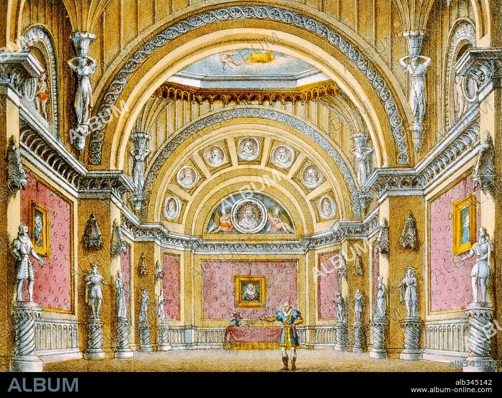 Scenery by Sanquirico for opera "Il Pirata" by Vincenzo Bellini.