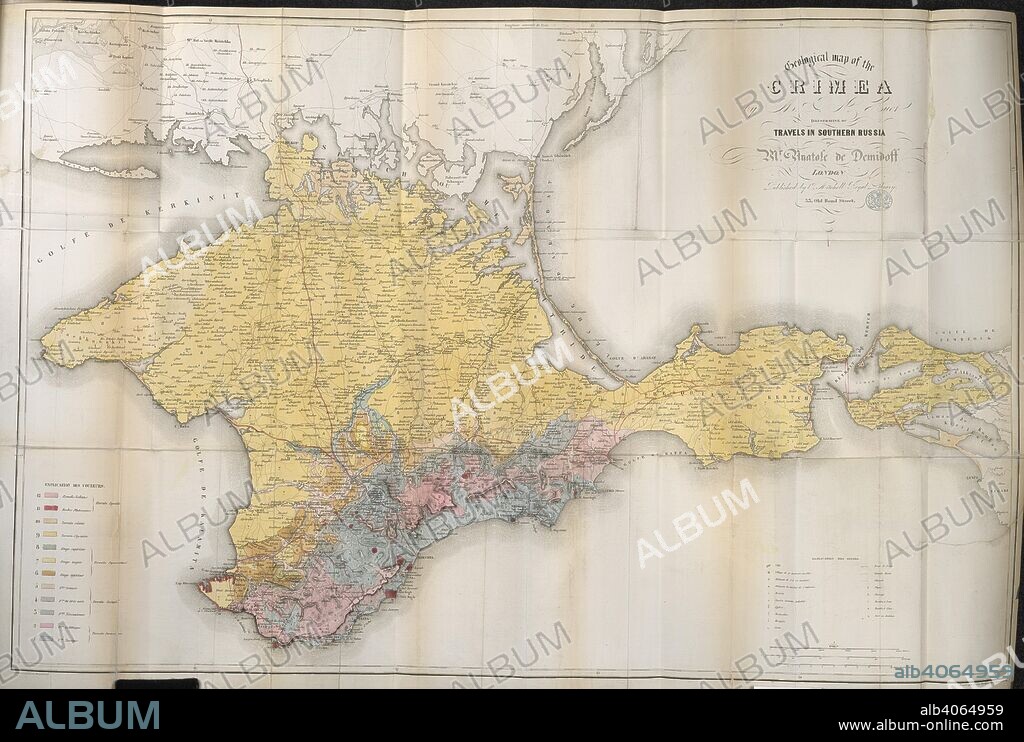 DEMIDOV, ANATOLY NIKOLAEVICH, PRINCE DI SAN DONATO. A 19th century map of the Crimea. Travels in Southern Russia, and the Crimea; through Hungary, Wallachia, & Moldavia, during the year 1837. John Mitchell: London, 1853. Source: 10290.f.2 volume 2,. Language: English.