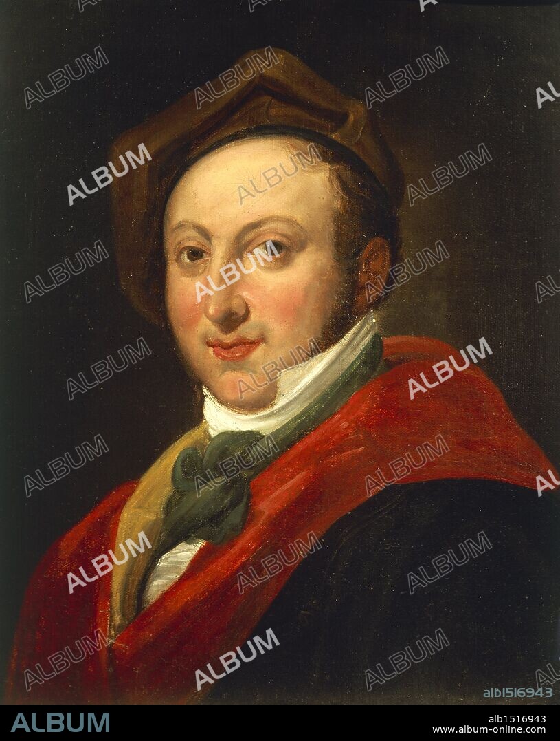 Italy - 19th century. Portrait of Gioachino Rossini (Pesaro, 1792 - Paris, 1792), Italian composer.