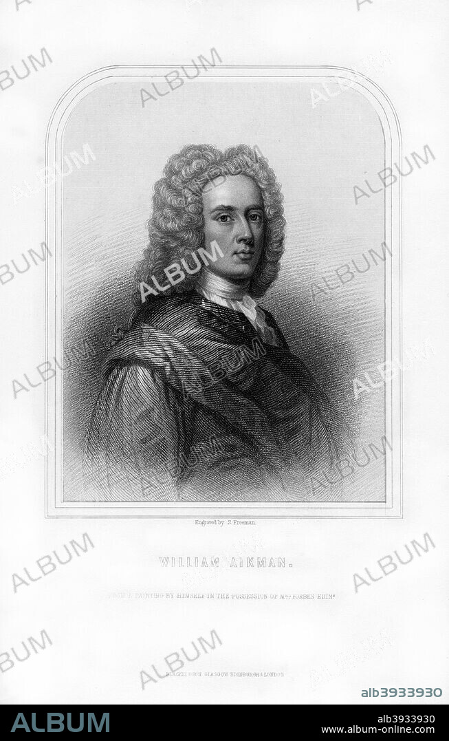 William Aikman, eminent Scottish portrait painter, (1870). An engraving of Aikman (1682-1731) from Robert Chambers' A Biographical Dictionary of Eminent Scotsmen, Blackie and Son, (Glasgow, Edinburgh, and London, 1870).