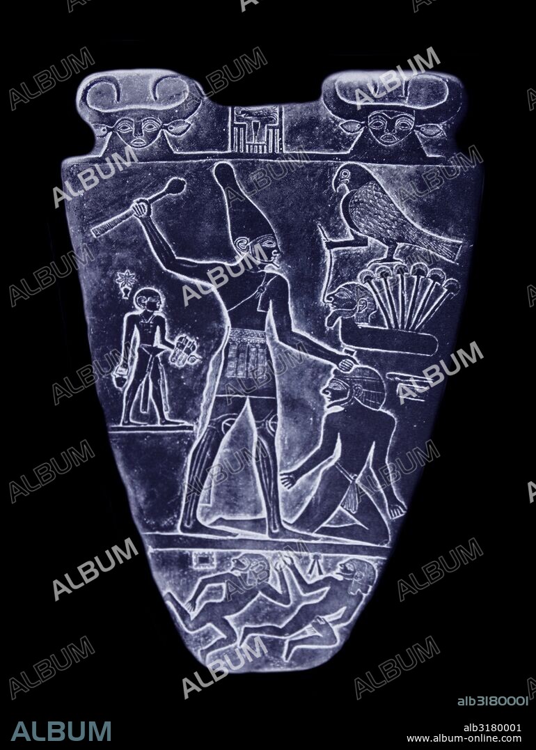 The Narmer Palette, also known as the Great Hierakonpolis Palette or the Palette of Narmer, is a significant Egyptian archaeological find, dating from about the 31st century BC, containing some of the earliest hieroglyphic inscriptions ever found.