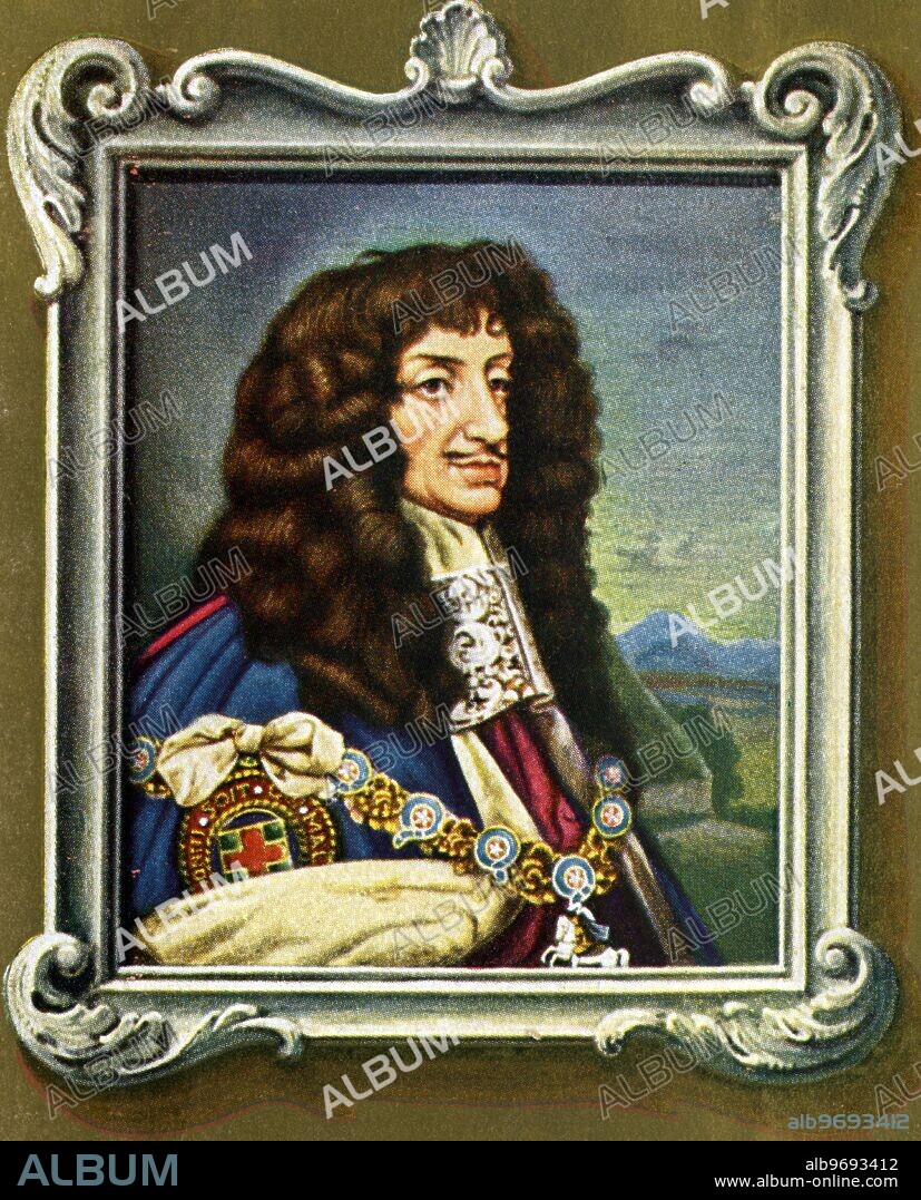 Karl II - King of England (1630-1685) - after a miniature from Samuel Cooper -. Charles II (Charles Stuart; 29 May 1630 - 6 February 1685) was the King of England, Scotland, and Ireland. He reigned:. 30 January 1649 - 3 September 1651 (in Scotland). 29 May 1660 - 6 February 1685 (in England, Ireland and Scotland). ©TopFoto.