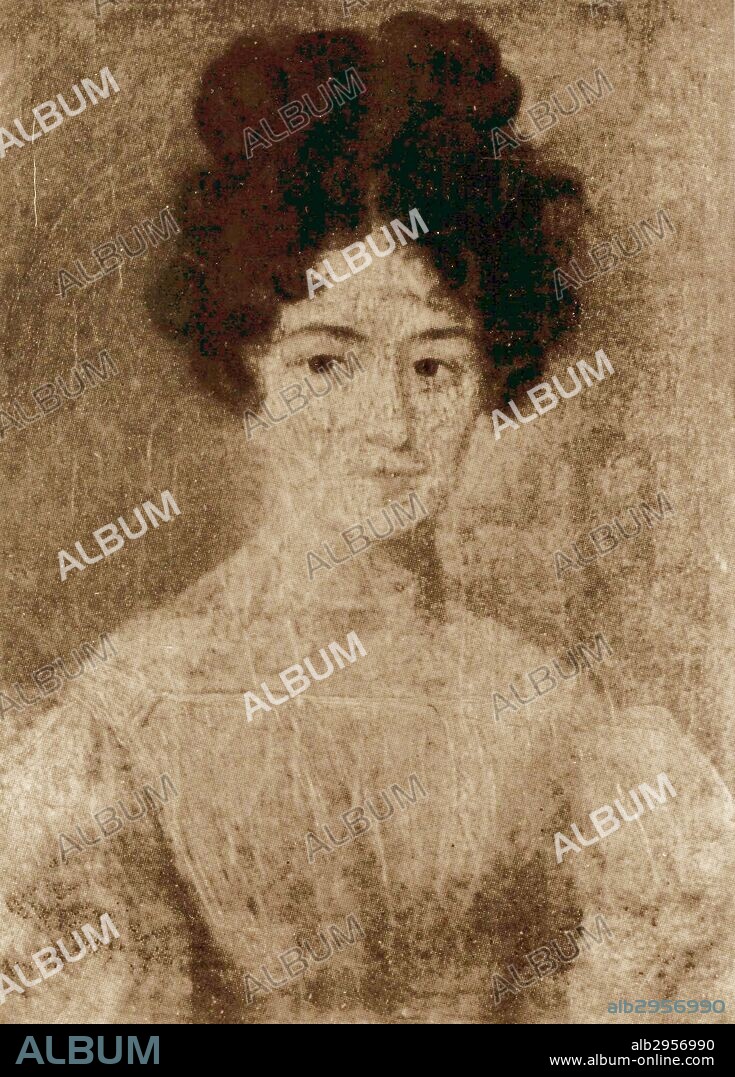 Portrait of Ludwika Jedrzejewicz (1807-1855) elder sister of Polish composer Frederic Francois Chopin. Dated 1850.