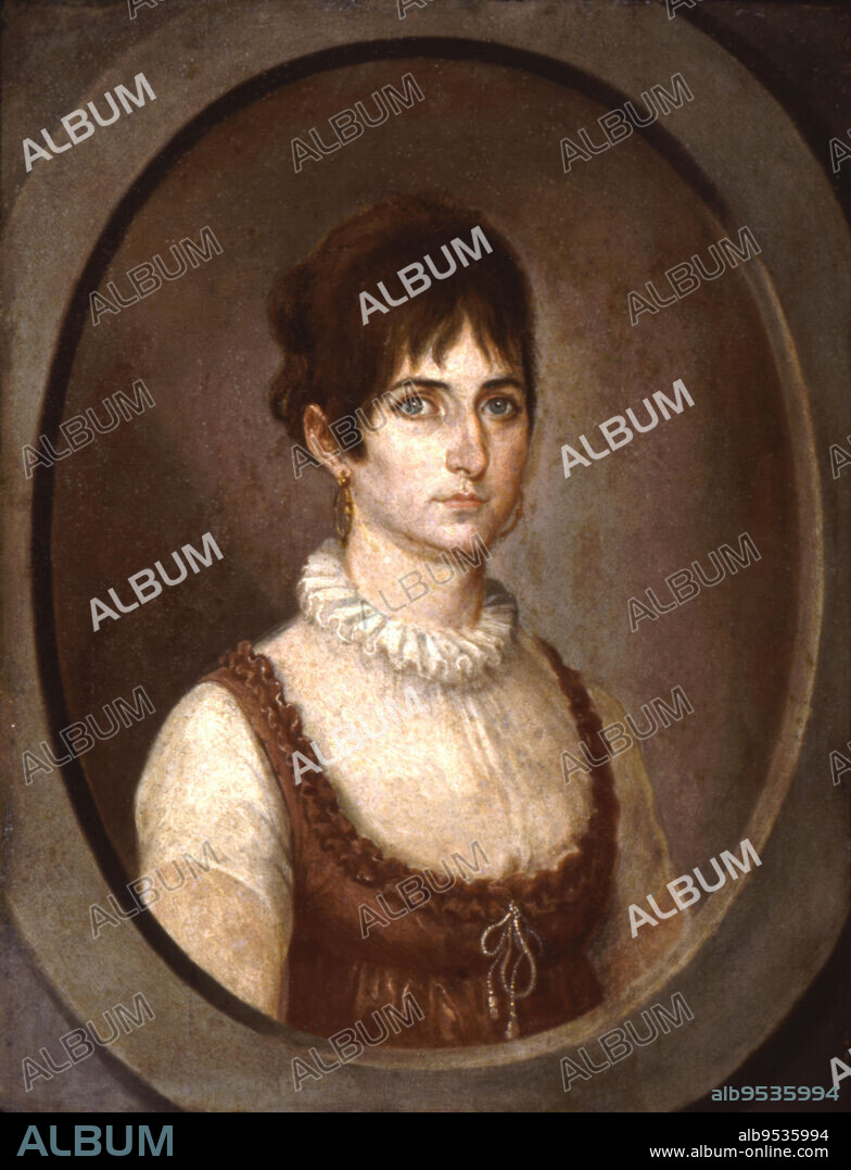 JOSE CAMPECHE Y JORDAN. Isabel O'Daly. Date: 1808. oil on wood.