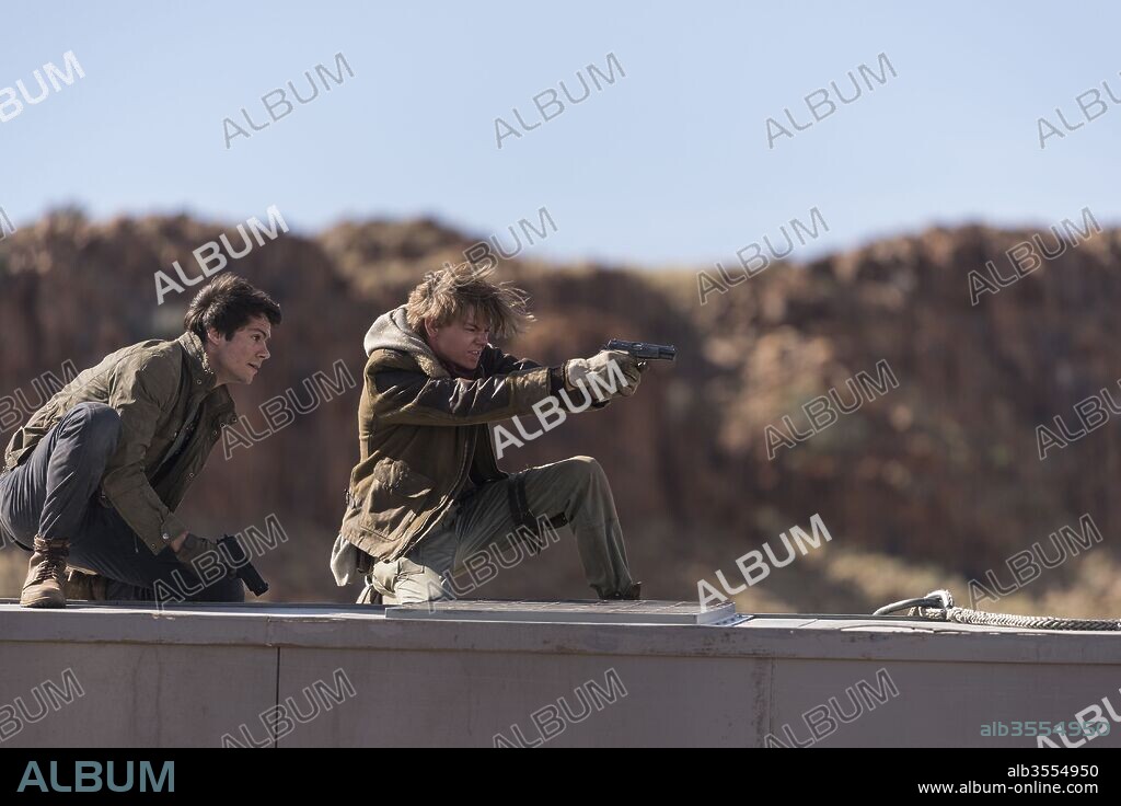 DYLAN O'BRIEN und THOMAS BRODIE-SANGSTER in MAZE RUNNER: THE DEATH CURE, 2018, unter der Regie von WES BALL. Copyright Gotham Group / Temple Hill / 20th Century-Fox Film Corporati.