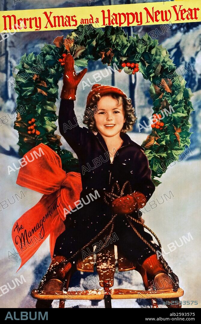 Shirley Temple Christmas poster from 1934. Shirley Temple was an American film and television actress, singer, dancer and public servant, most famous as a child star in the 1930s. .