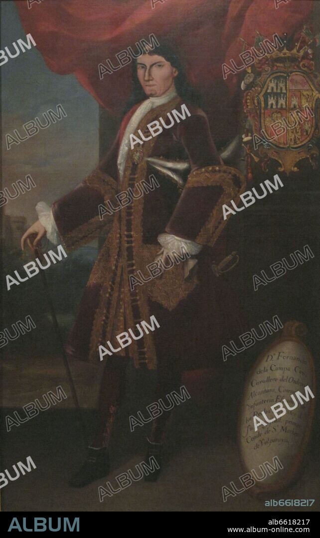 ANONIMO SIGLO XVIII. DON FERNANDO DE LA CAMPA COS, PRIMER CONDE DE SAN MATEO DE VALPARAISO - SIGLO XVIII - OLEO/MADERA - PINTURA BARROCA.